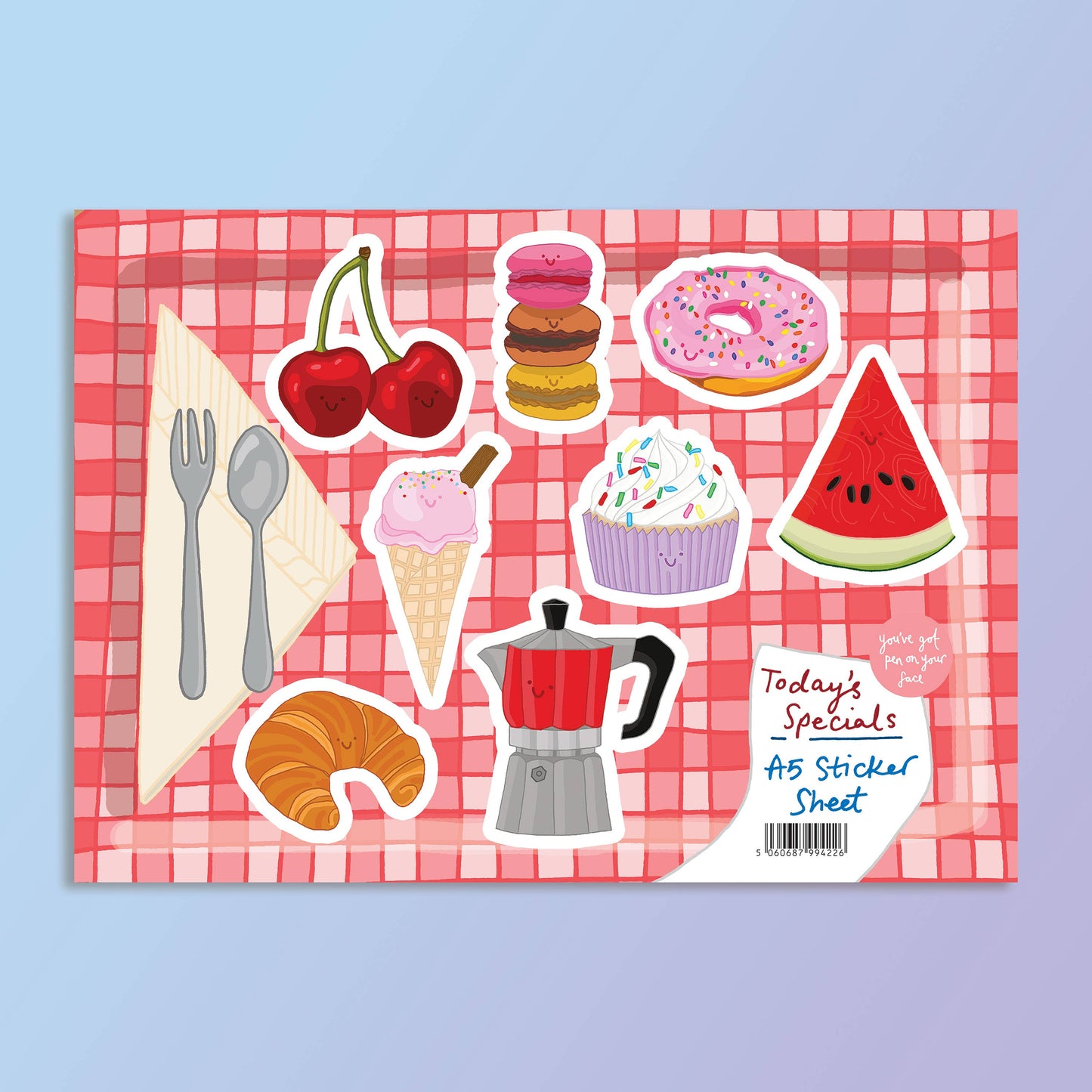 Sweet Food A5 Vinyl Sticker Sheet | Cute Food Stickers