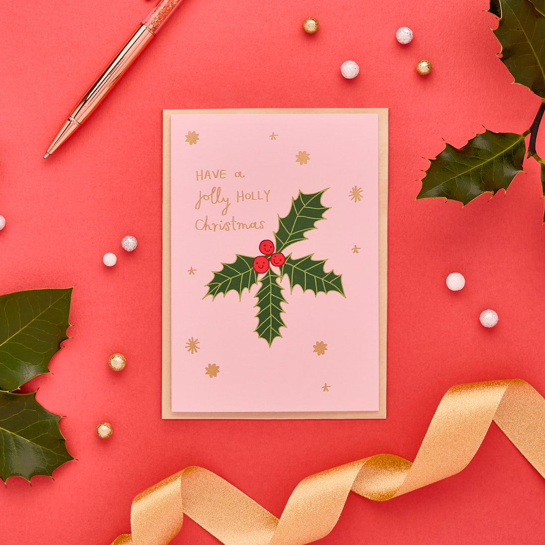 Jolly Holly Christmas Card From You've Got Pen On Your Face