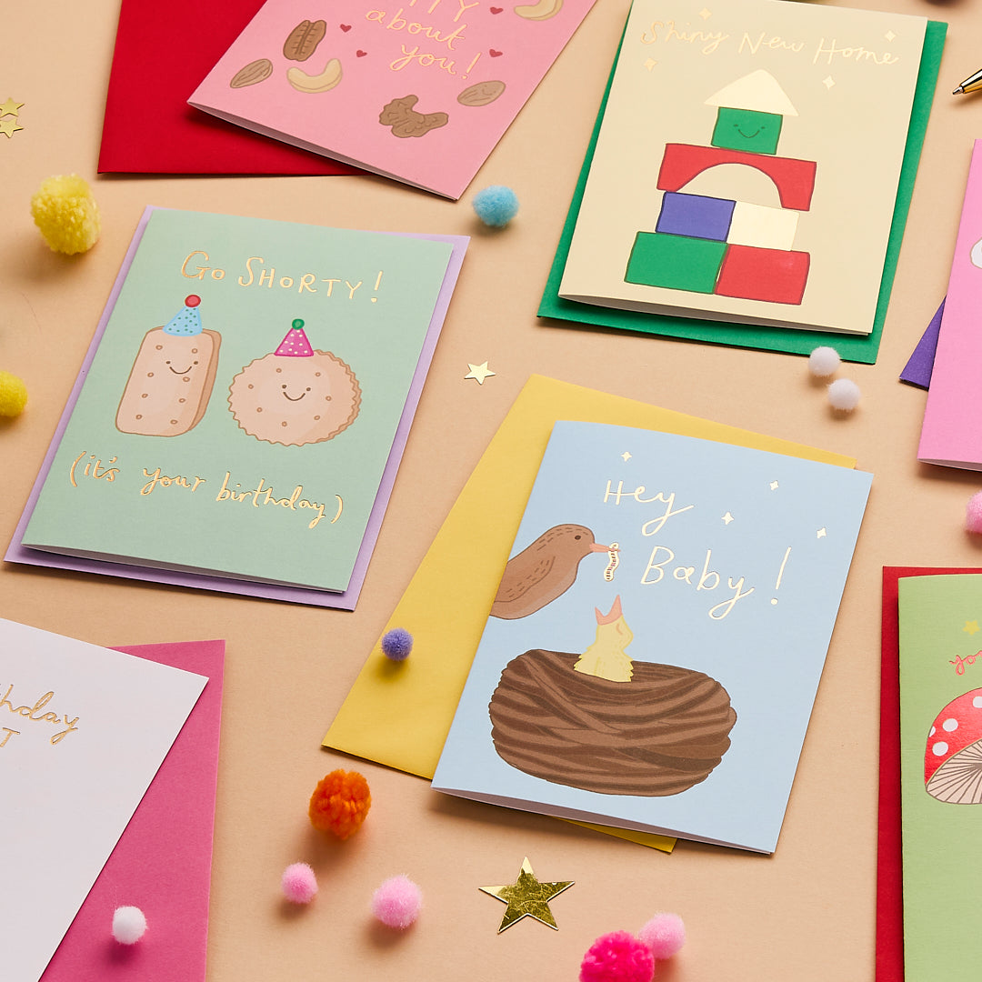 New Baby Card Featuring A Mama And Baby Chick