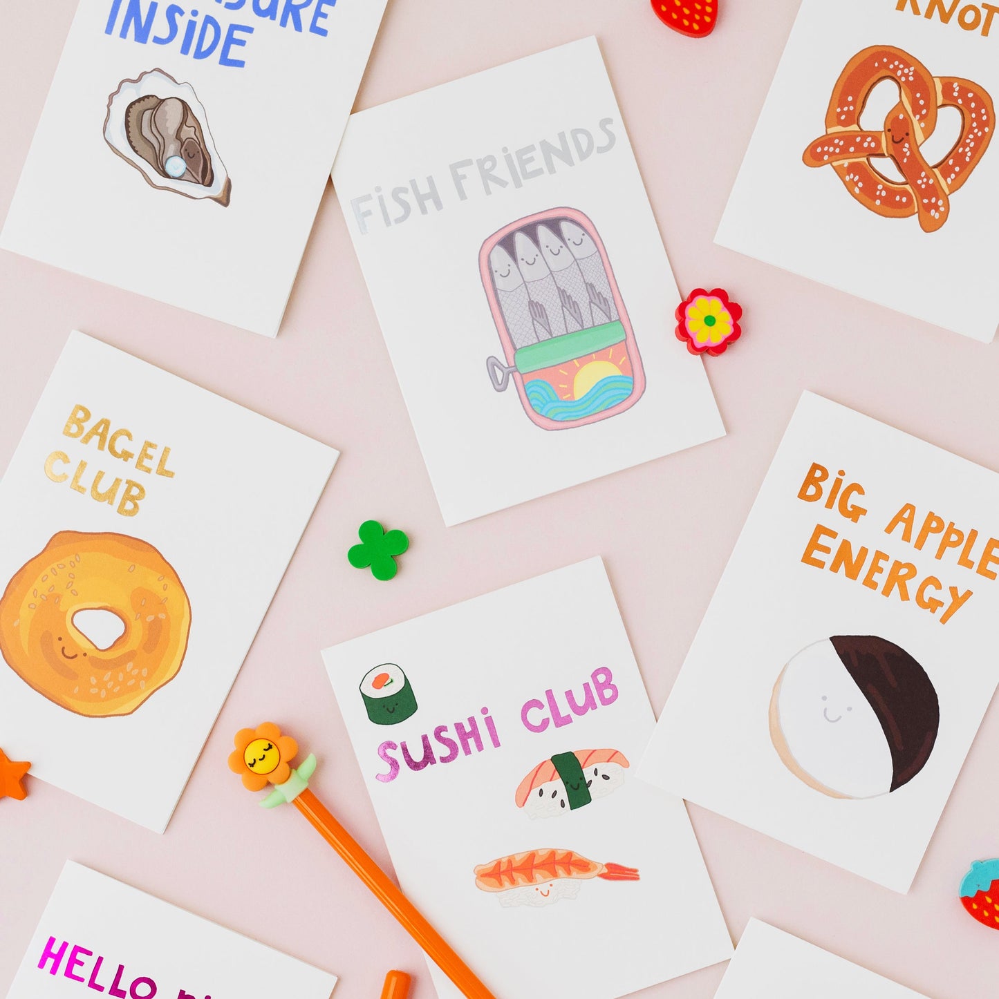 Group of greeting cards from You've Got Pen On Your Face.