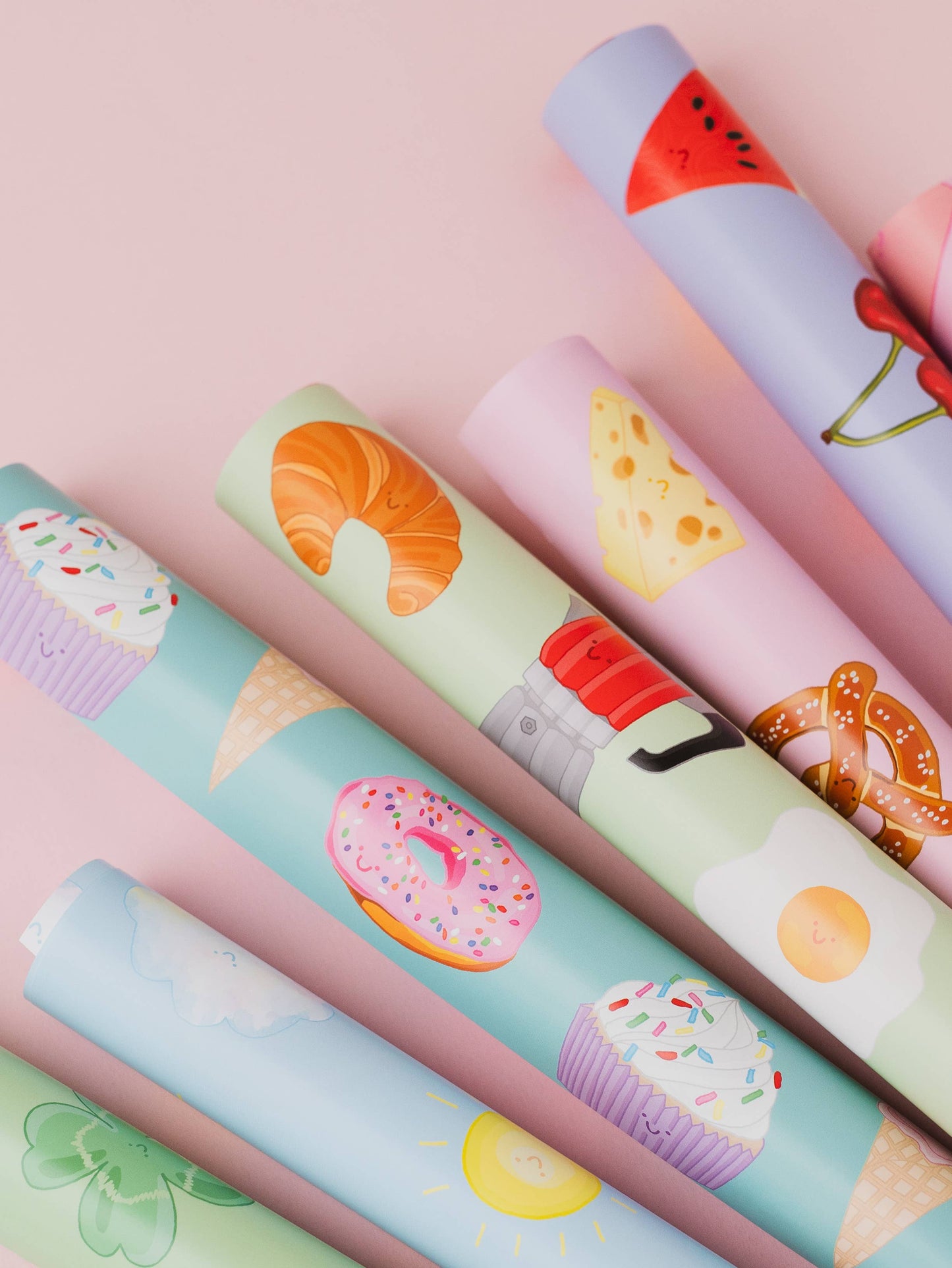 Deli Gift Wrap | Cheese Pickle & Pretzel Wrapping Paper