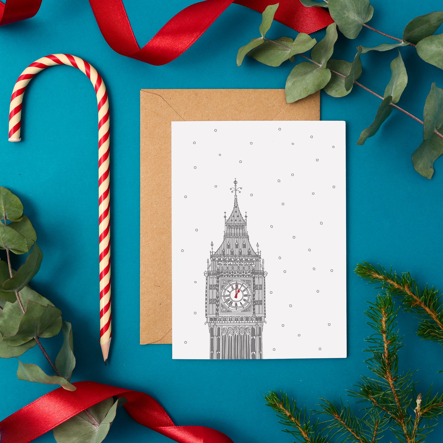 A London Themed Christmas Card Featuring The Iconic Big Ben
