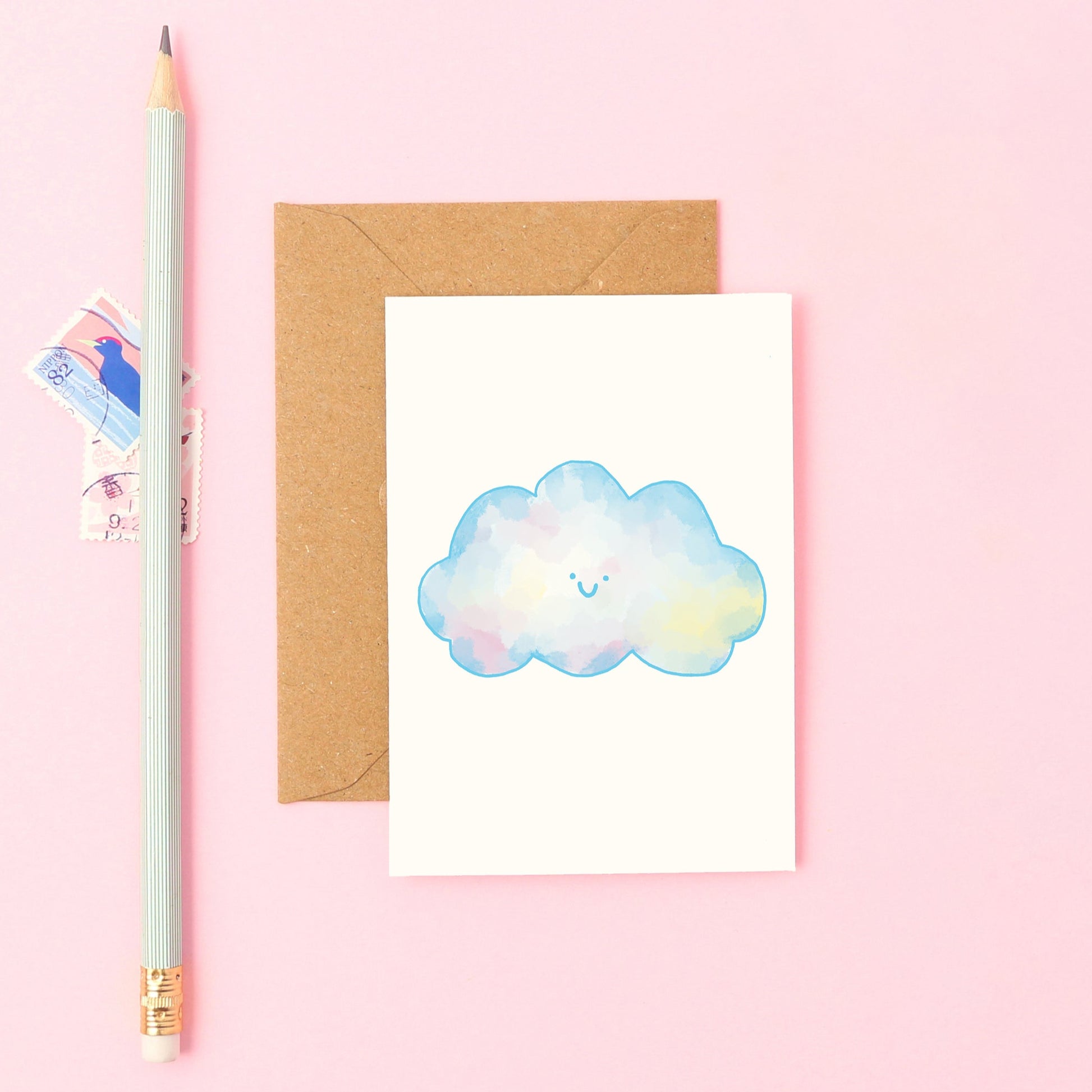 Cute mini cloud card for new baby