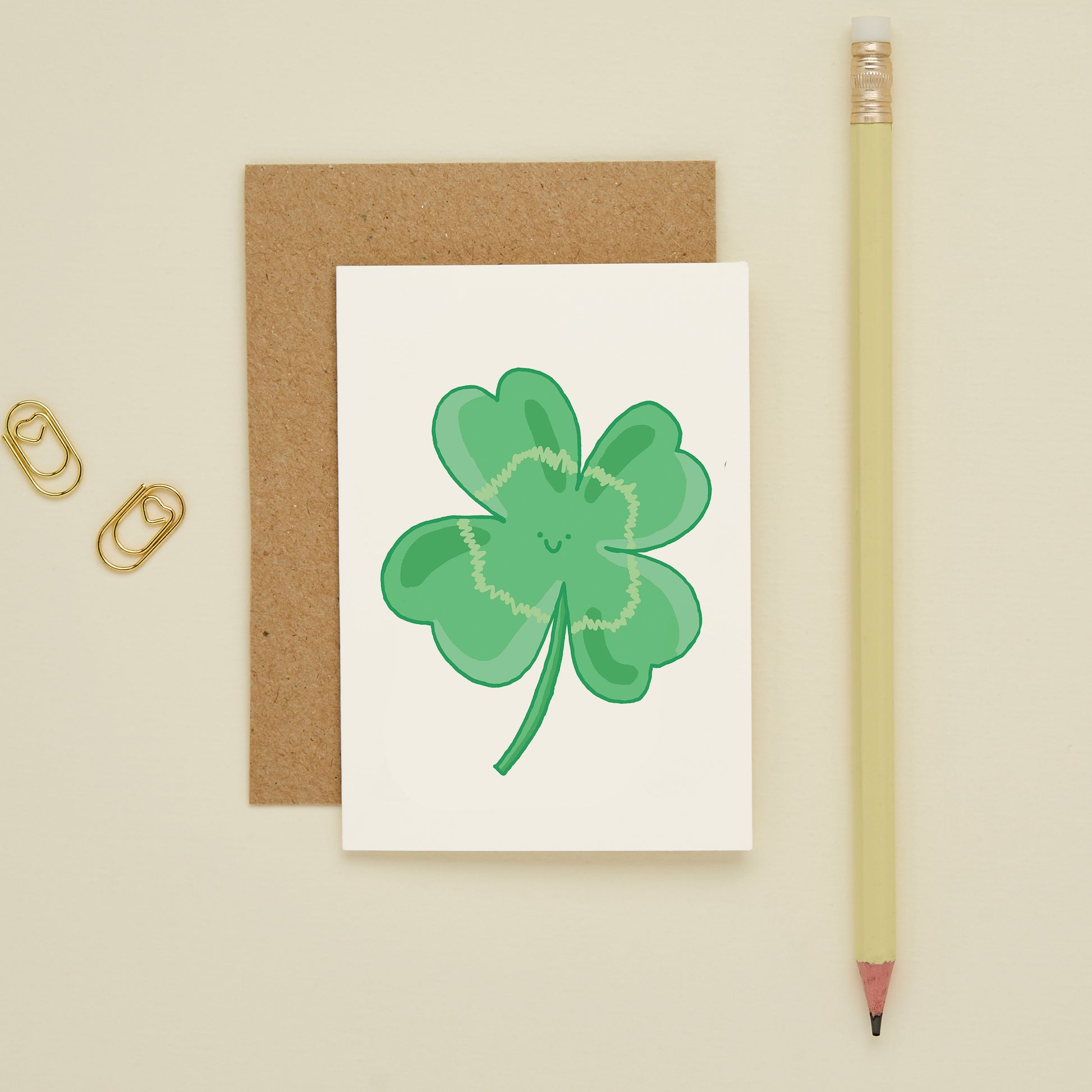 Cute Mini Clover Good Luck Card