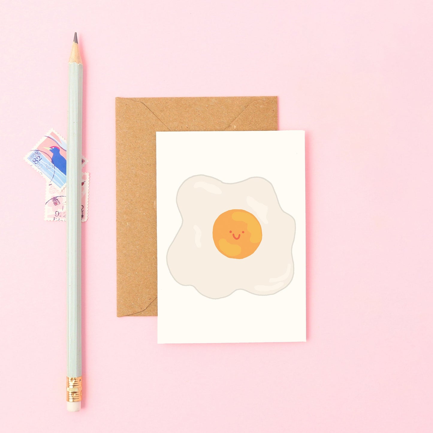 Mini Alternative Easter Card Featuring a Smiley Fried Egg