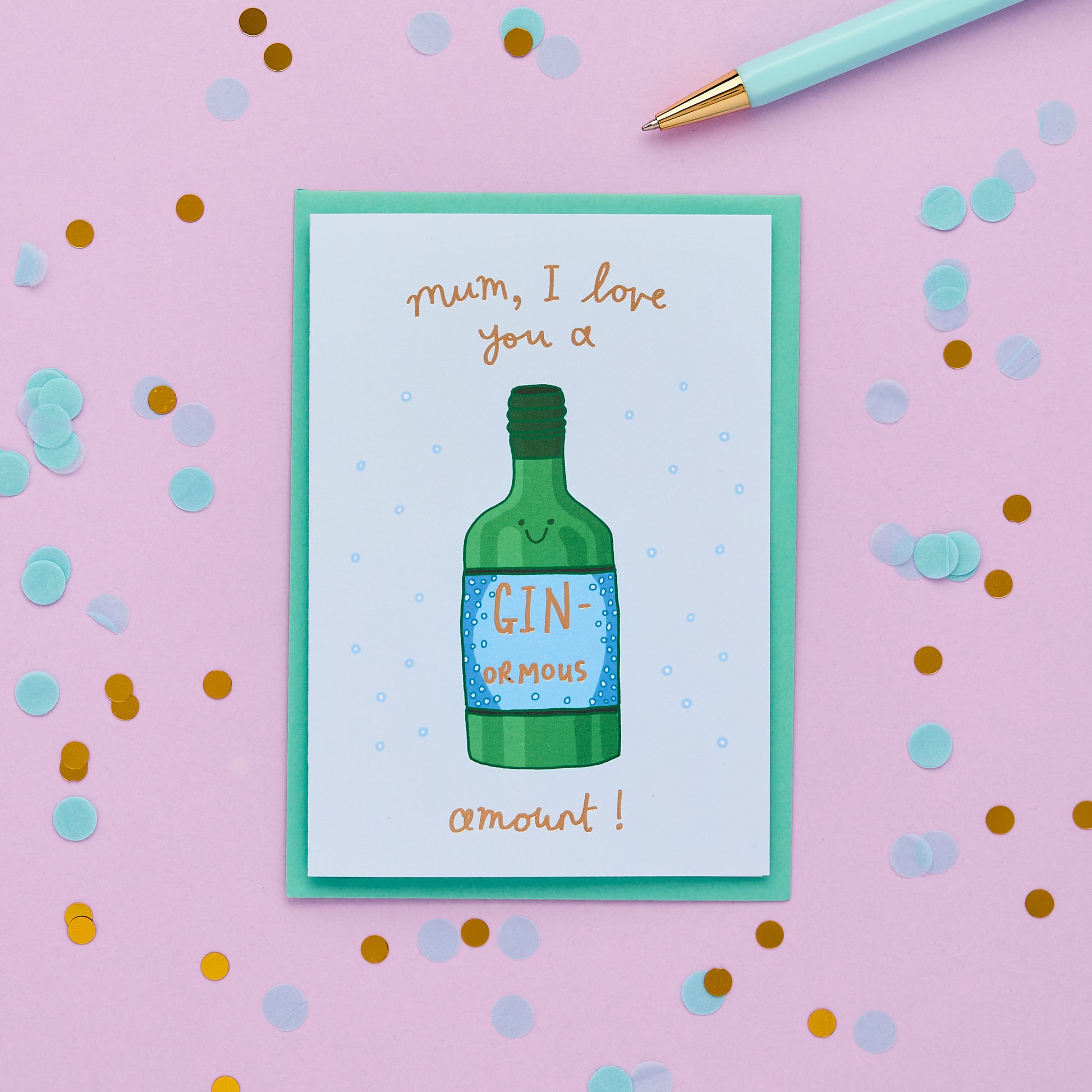 A Funny Mother's Day Card Featuring A Bottle Of Gin