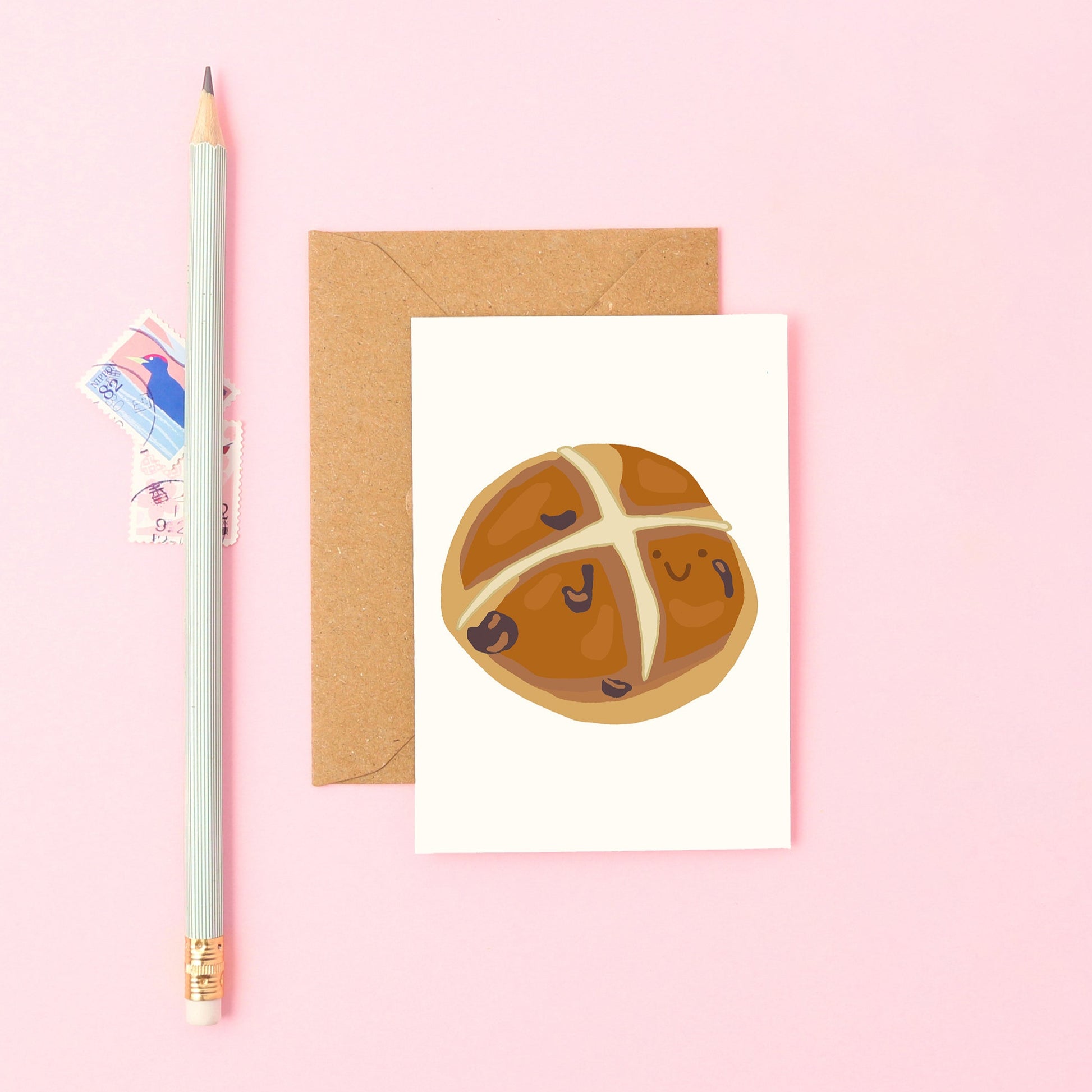 Cute Mini Hot Cross Bun Card - Perfect For Easter