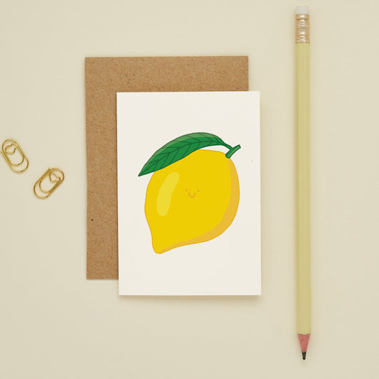 Cute mini lemon greeting card