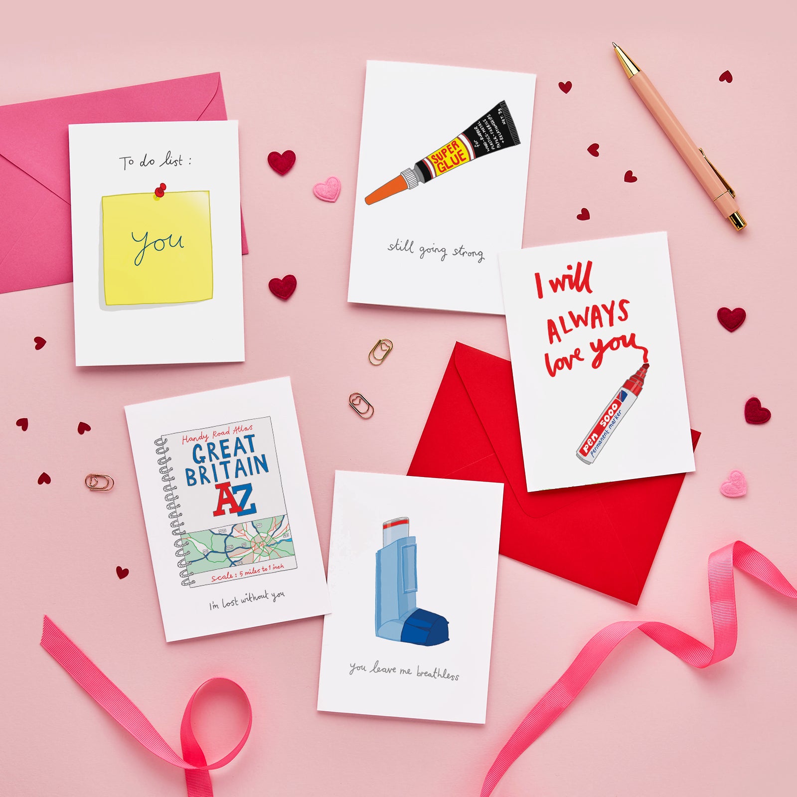 Love and Anniversary cards from You've got pen on your face