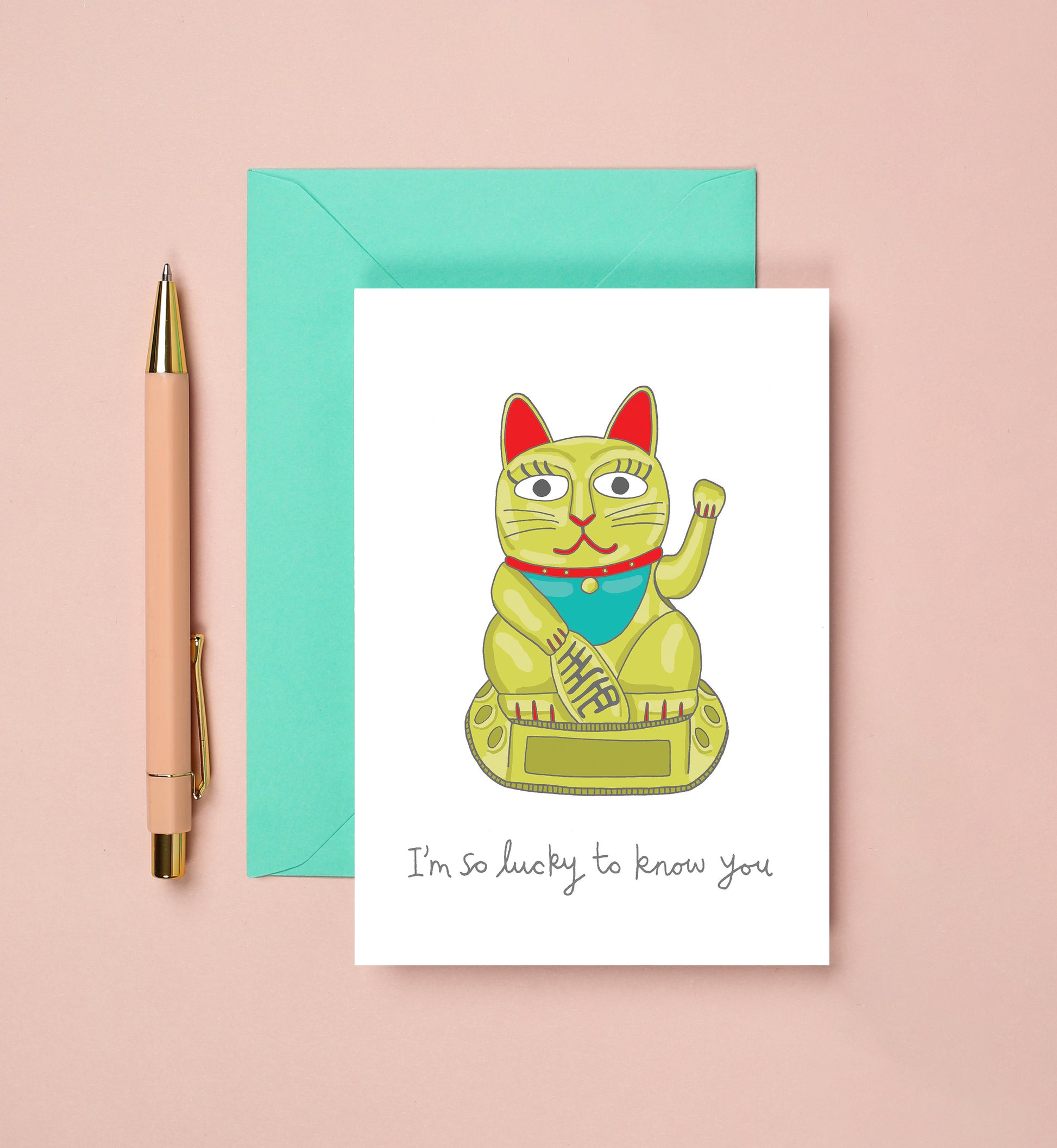 A Lucky Cat Thank You Card from You've Got Pen on Your Face.