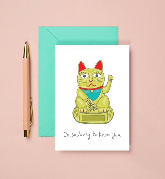 A Lucky Cat Thank You Card from You've Got Pen on Your Face.