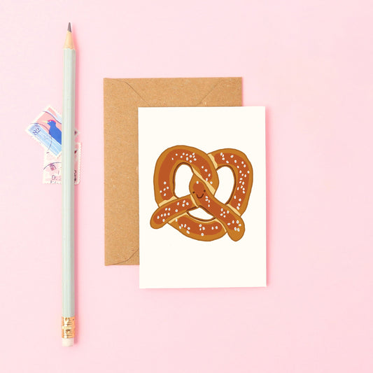 Mini Card Featuring a Smiley Pretzel