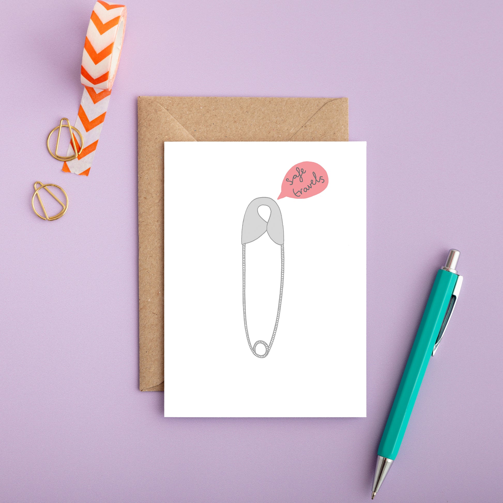 A Safe Travels Farewell Card from You've Got Pen on Your Face