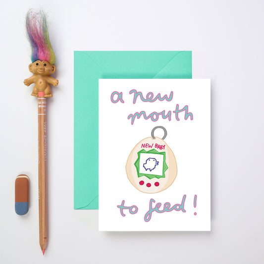 A Tamagotchi New Baby Card from You've Got Pen on Your Face.