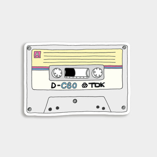 Retro cassette tape vinyl sticker