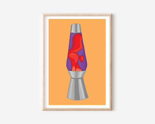 An A4 print with a lava lamp illustration