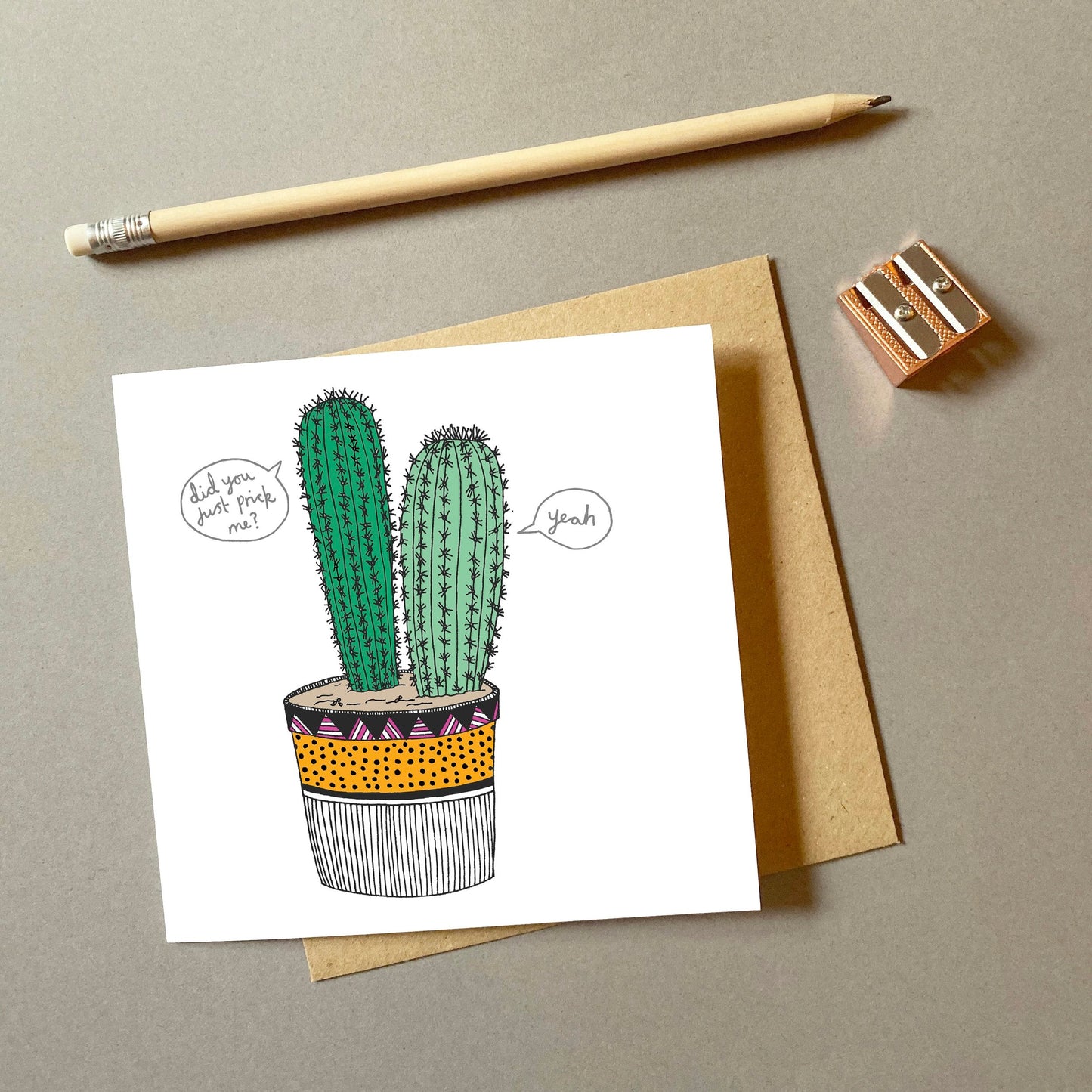 A Pricks Greeting Card from You've Got Pen on Your Face.