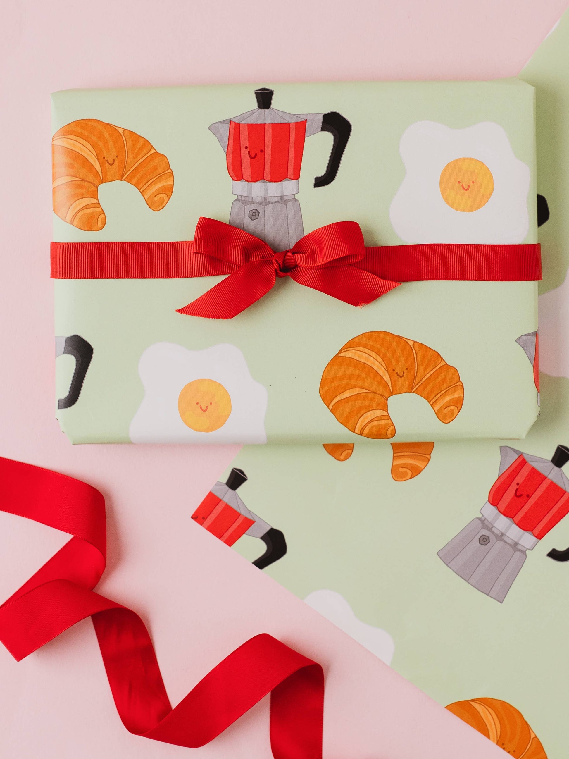 Breakfast Gift Wrap | Foodie Gift Wrap | Croissant Gift Wrap