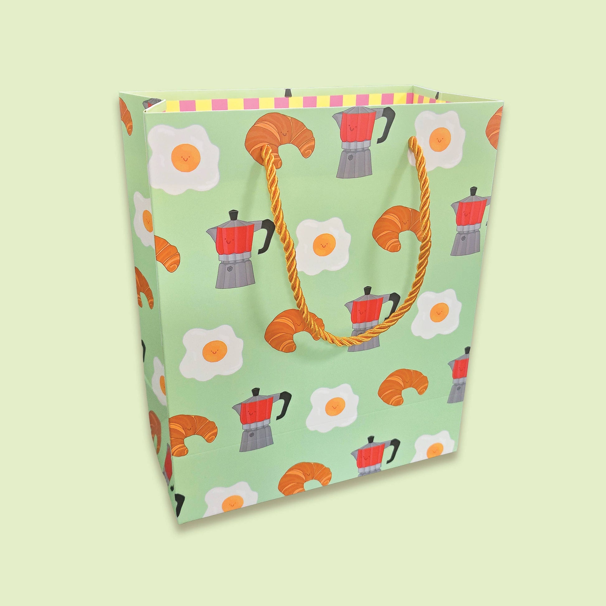 Coffee, Eggs and Croissants Medium Gift Bag