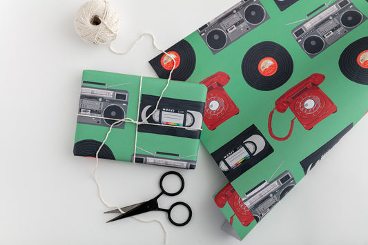 Boombox Gift Wrap from You've Got Pen on Your Face.
