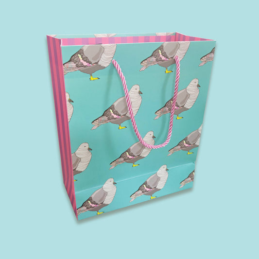 Pigeon Medium Gift Bag | Contemporary Bird Gift Bag