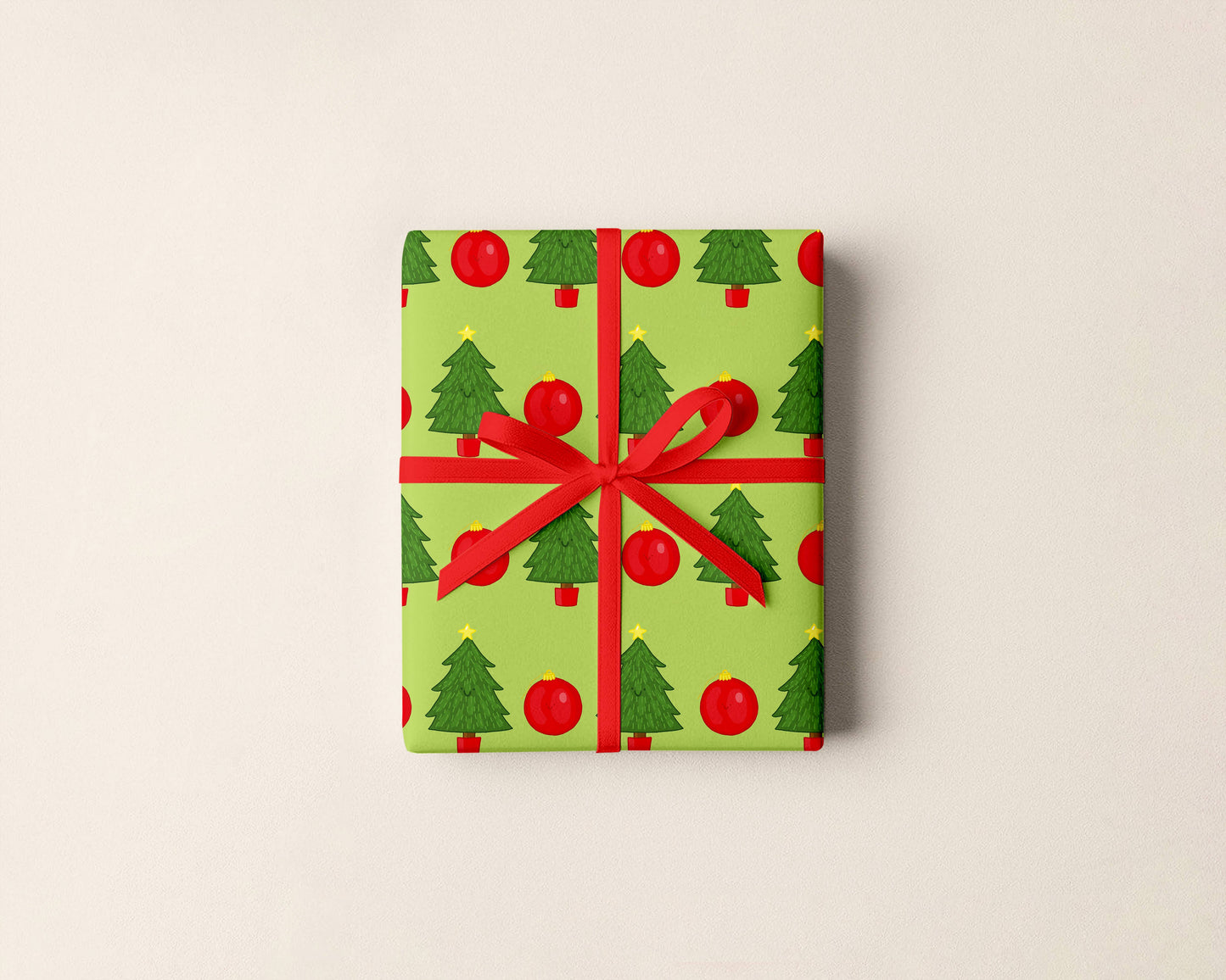 Christmas Tree & Bauble Gift Wrap | Festive Wrapping Paper