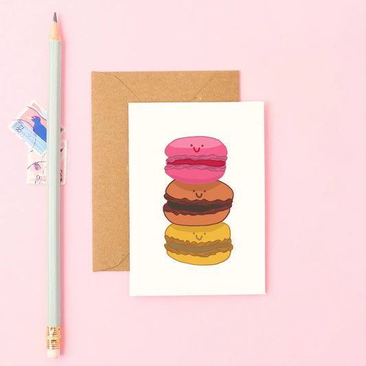 Mini Macaron Greeting Card | French Food Card | A7 Gift Topper