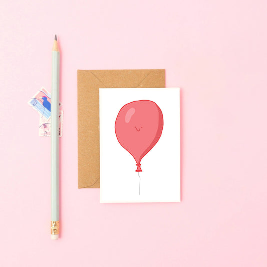 Cute Balloon Mini Birthday Card | Smiley Balloon Card