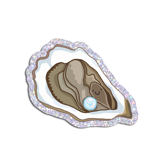 Oyster Pearl | Cute Holographic Glitter Sticker
