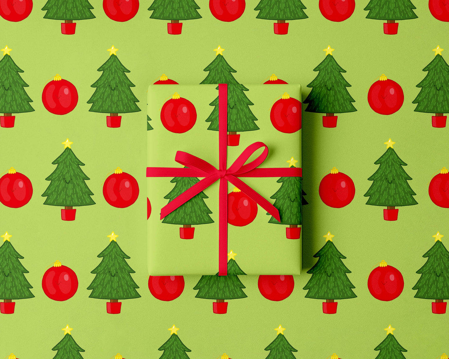 Christmas Tree & Bauble Gift Wrap | Festive Wrapping Paper