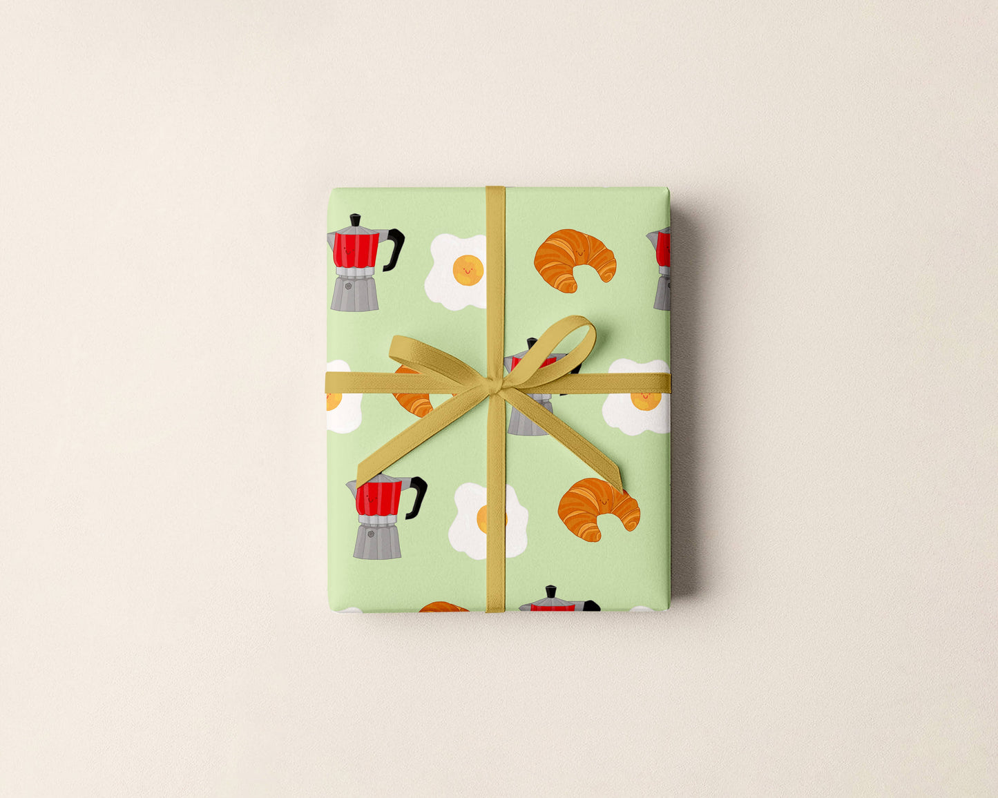 Breakfast Gift Wrap | Foodie Gift Wrap | Croissant Gift Wrap