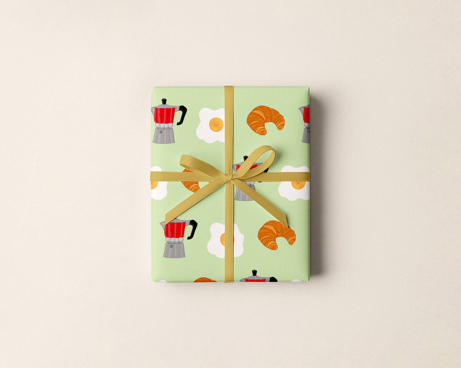 Breakfast Gift Wrap | Foodie Gift Wrap | Croissant Gift Wrap