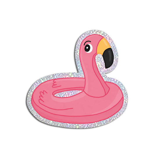 Pink Flamingo | Holographic Glitter Die-Cut Sticker