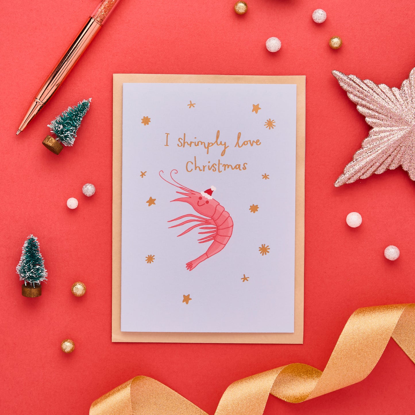 A Funny Christmas Card Featuring A Shrimp