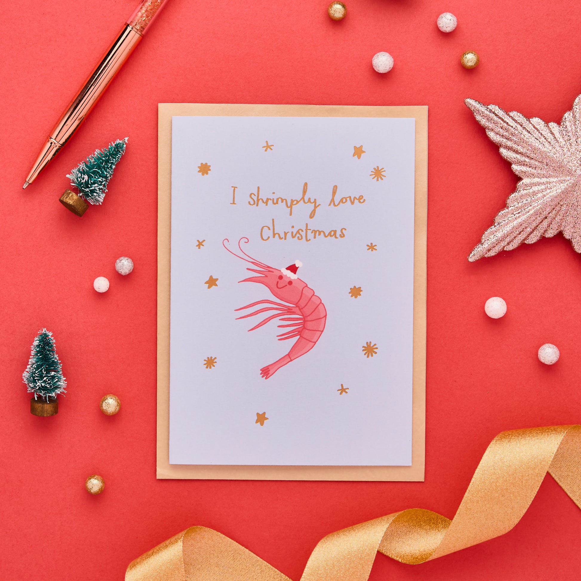 A Funny Christmas Card Featuring A Shrimp