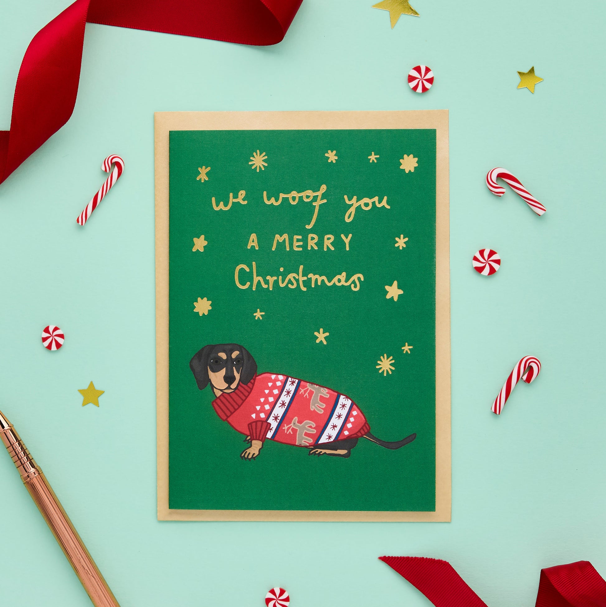 A Sausage Dog Christmas Card From You've Got Pen On Your Face