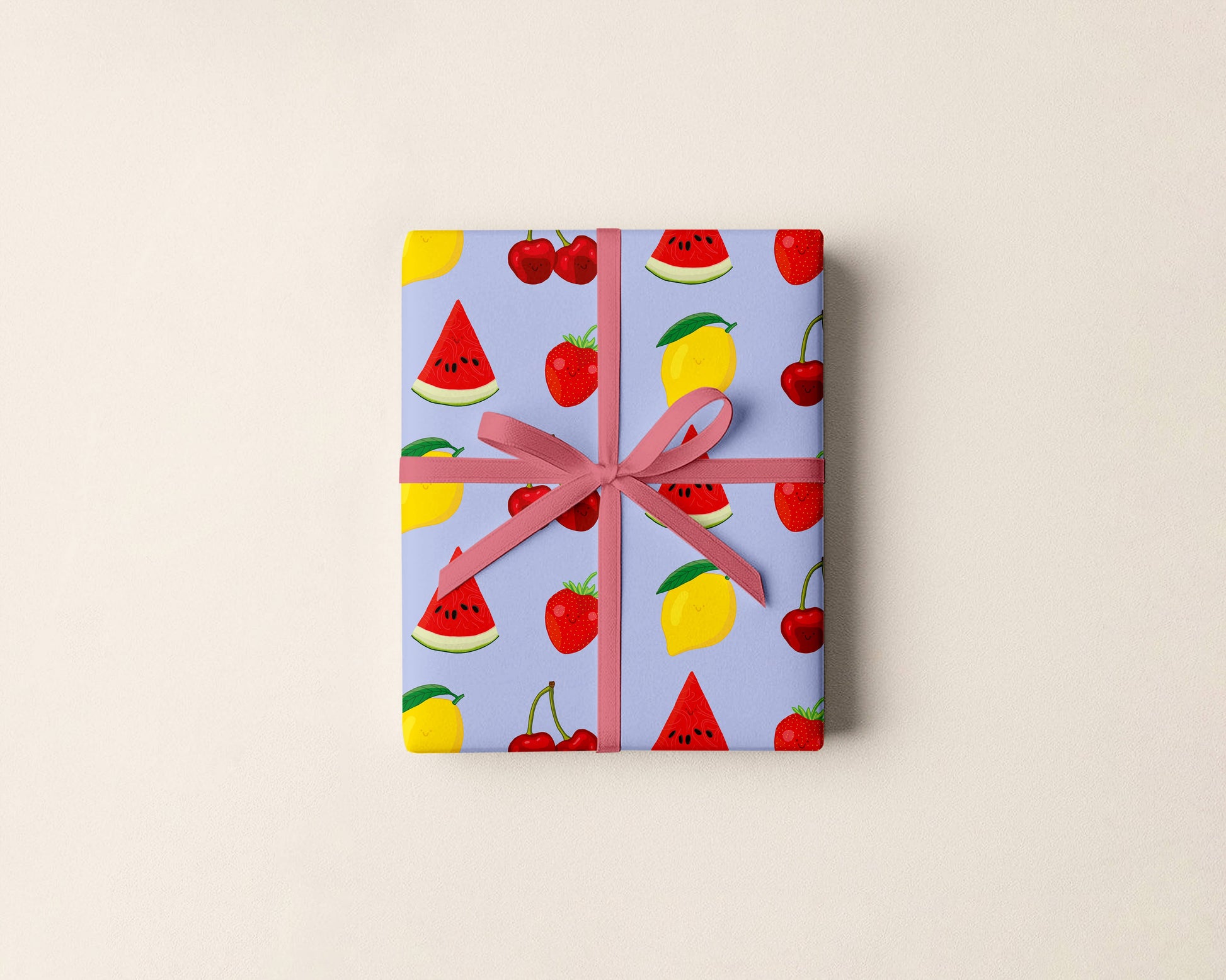 Summer Fruit Gift Wrap | Strawberry & Cherry Wrapping Paper