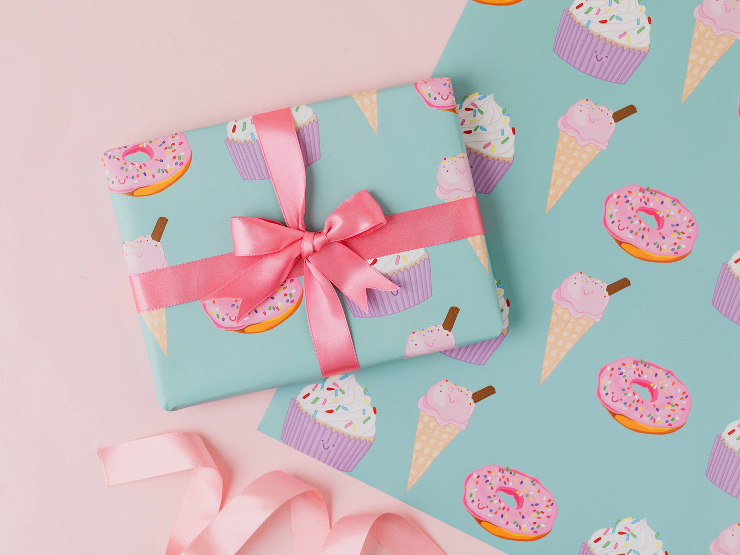 Sweet Treat Gift Wrap | Cupcake & Doughnut Wrapping Paper