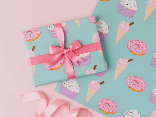 Sweet Treat Gift Wrap | Cupcake & Doughnut Wrapping Paper