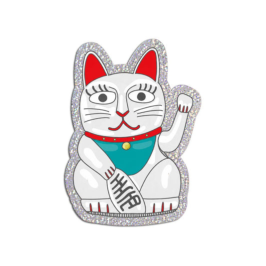 Lucky Cat | Maneki Neko Holographic Glitter Sticker