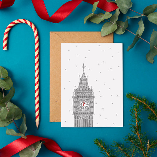 A London Themed Christmas Card Featuring The Iconic Big Ben