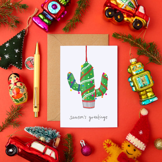 A Festive Cactus Christmas Card from You've Got Pen on Your Face.