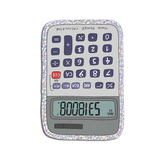 Boobies | Funny Calculator Holographic Vinyl Sticker