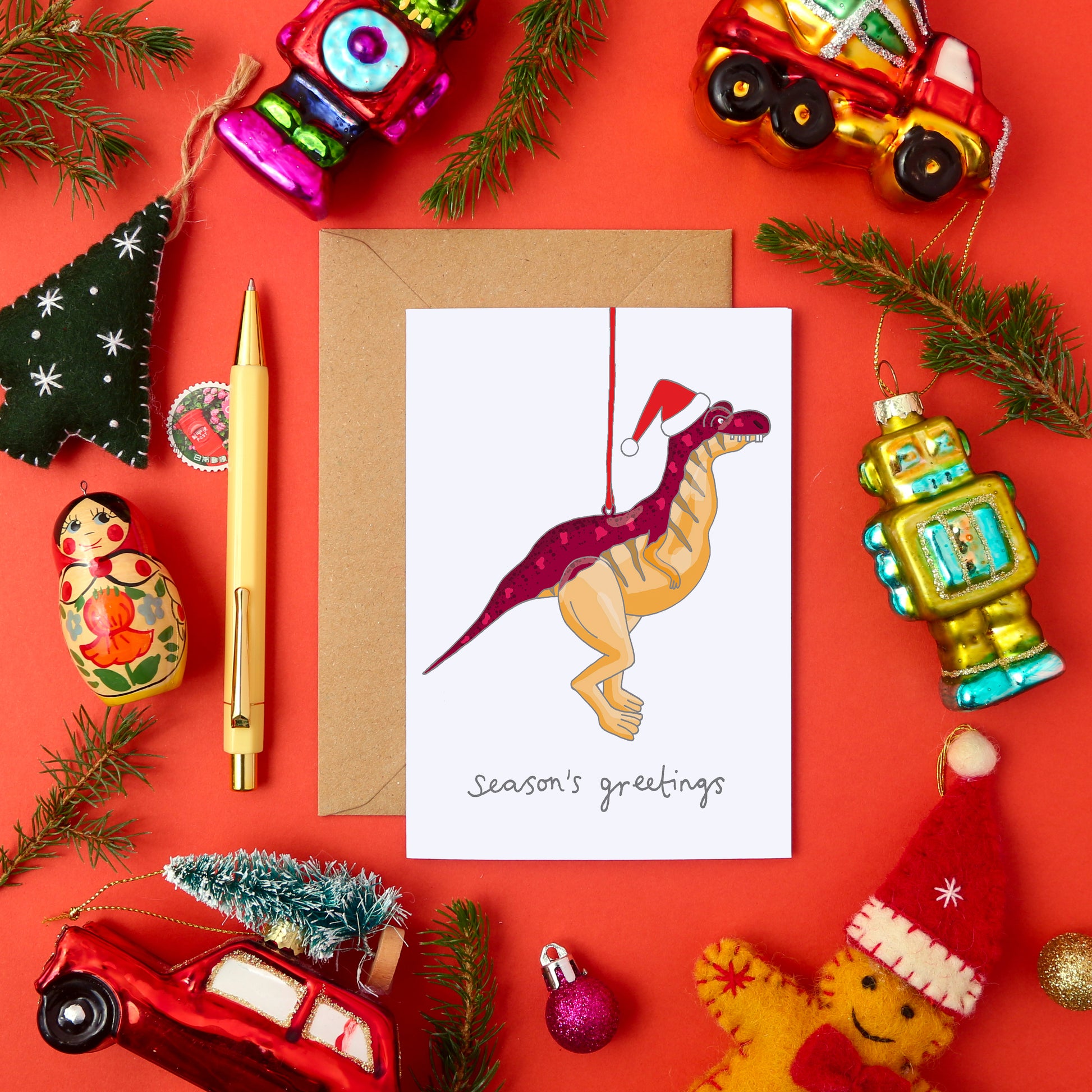 A T Rex Christmas Card From You've Got Pen On Your Face