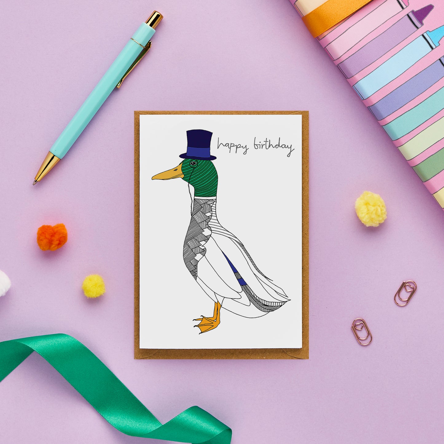 A Mallard Duck Birthday Card From You've Got Pen On Your Face