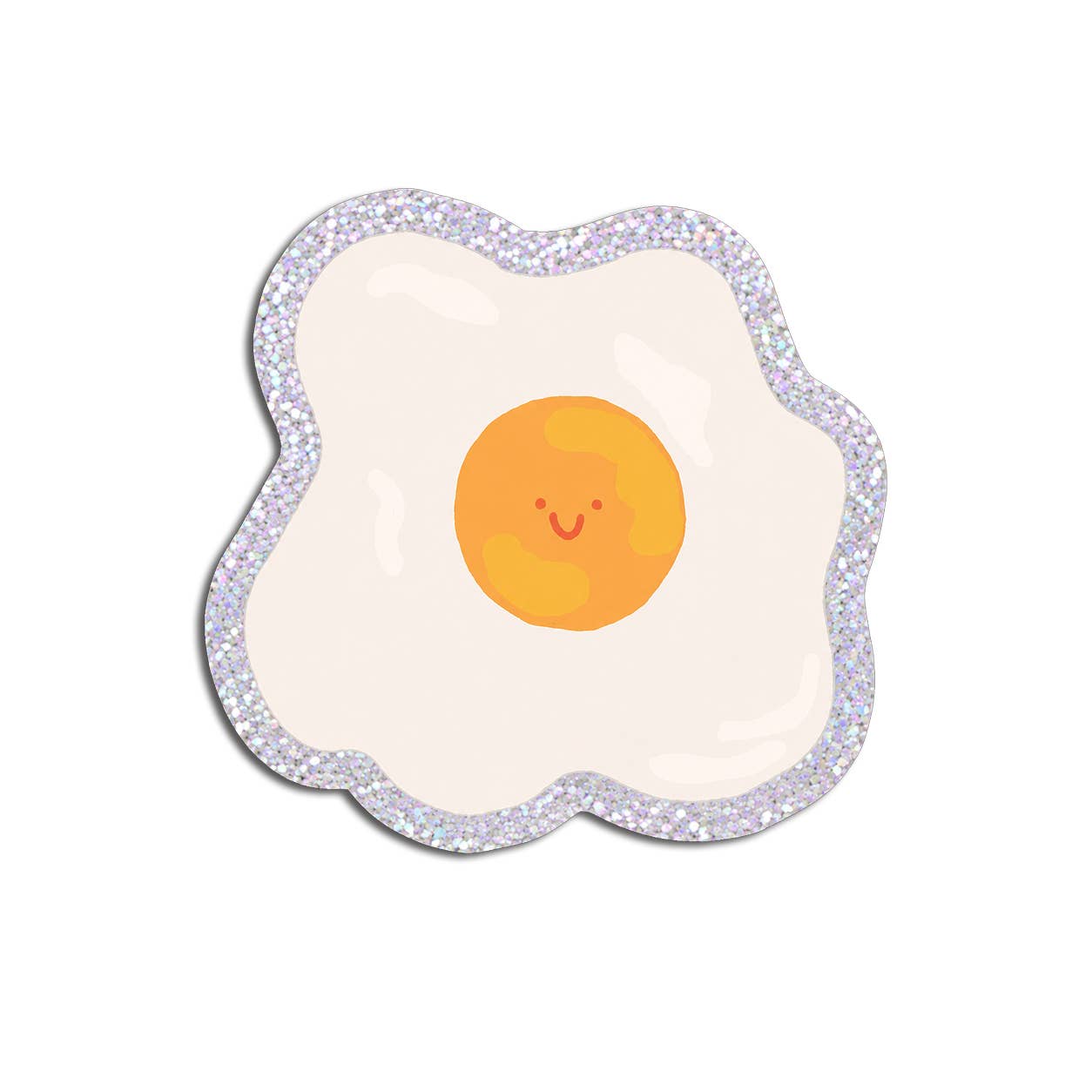 Fried Egg | Food Holographic Glitter Die-Cut Sticker