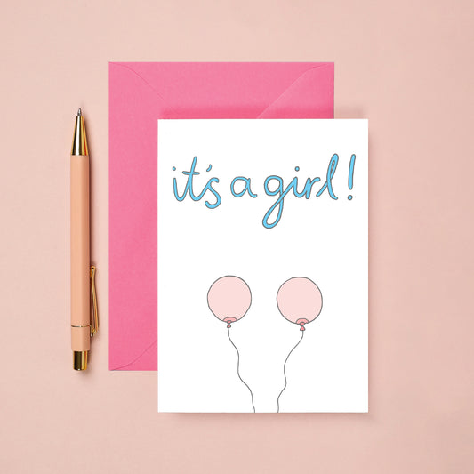 A Girl Baby Card from You've Got Pen on Your Face.