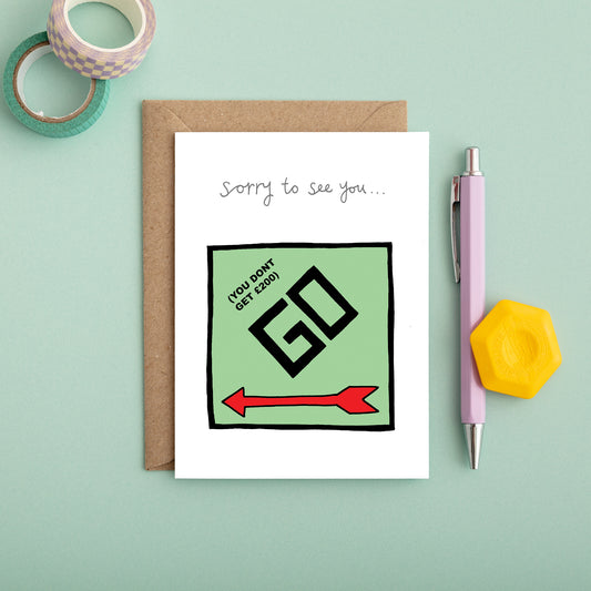 A Go Monopoly Farewell Card from You've Got Pen on Your Face.