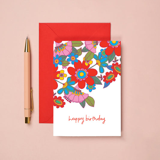A Floral Happy Birthday Card from You've Got Pen on Your Face.