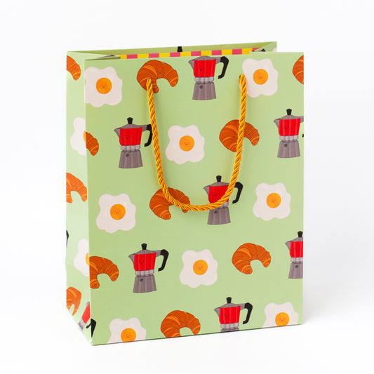 Coffee, Eggs and Croissants Medium Gift Bag